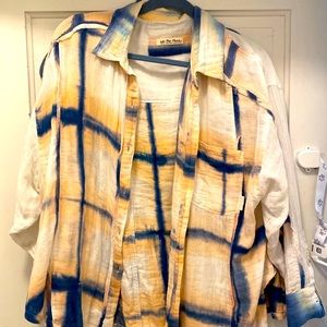 NWOT Free People Tie Dyed blouse